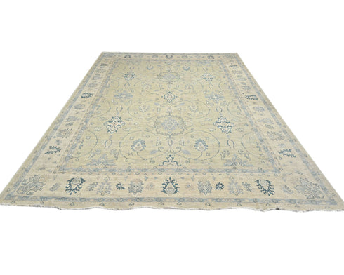 12x15 Zeigler Muted Gray Afghan Hand Knotted Wool Area Rug